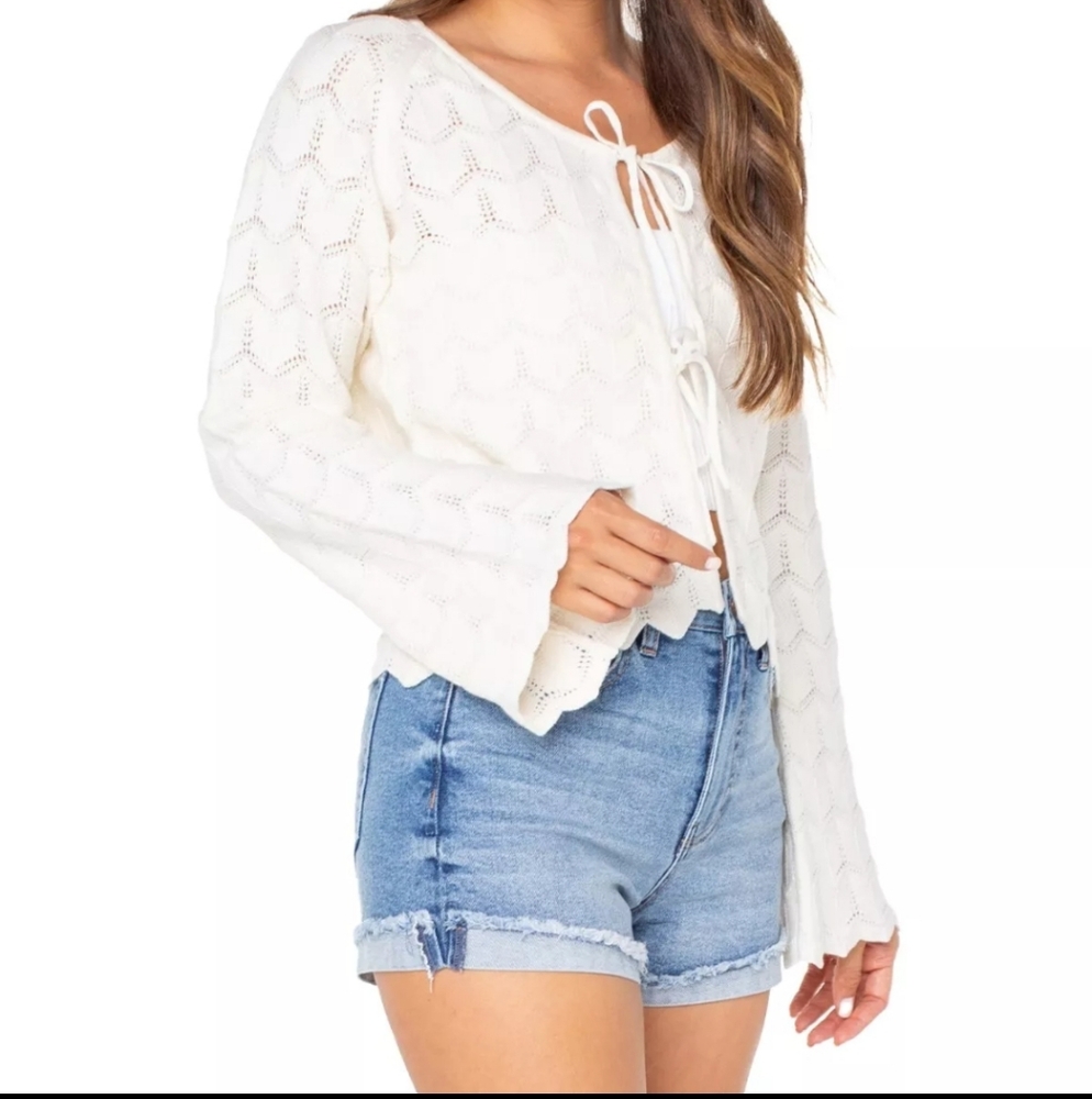 Celebrity Pink White Cardigan Sweater